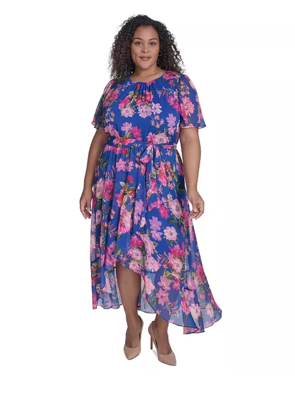 Jessica Howard
Plus Size Floral-Print Belted Flutter-Sleeve Dress 16W